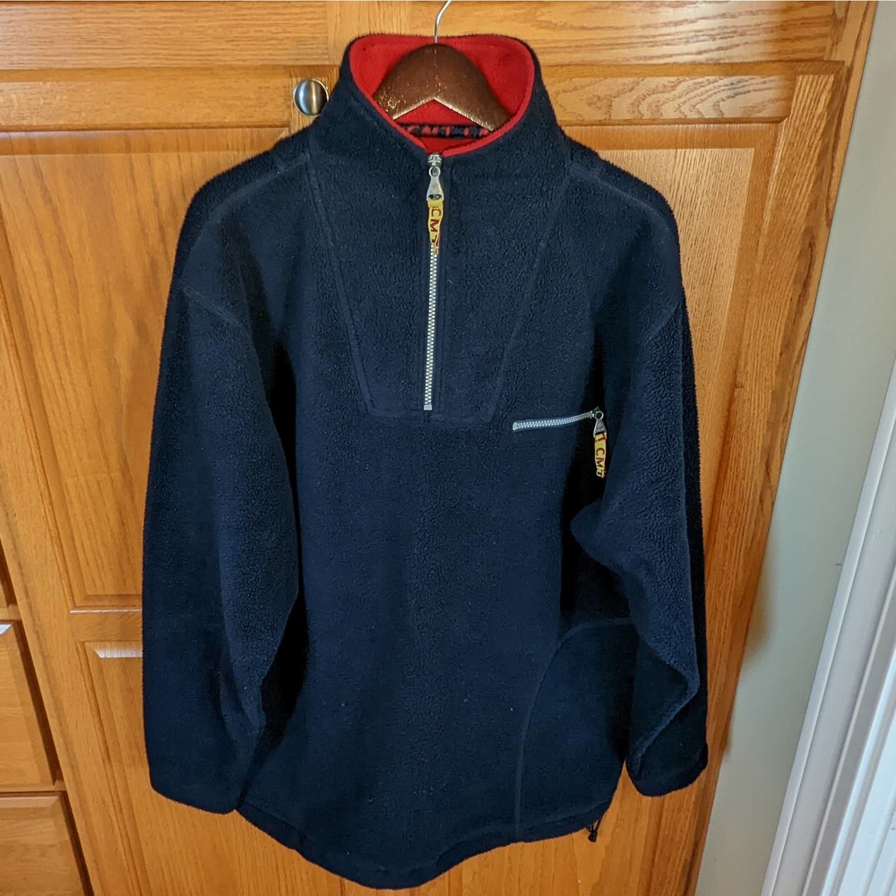 Vintage CMT international Country Music Navy Blue fleece jacket Men size XL